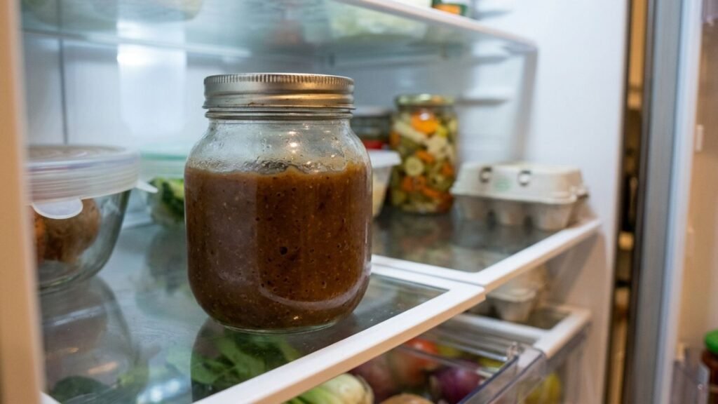 Soyaki sauce in a sealed glass container